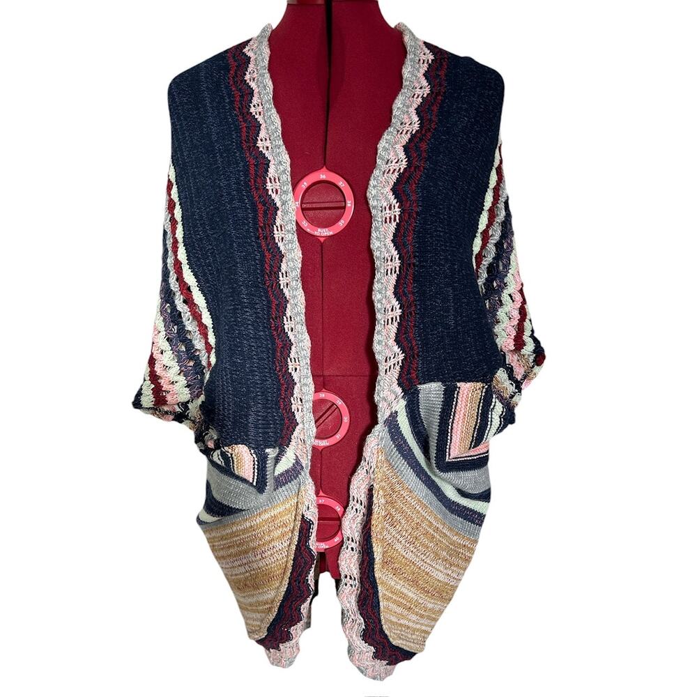 Anthropologie Moth Small Oversized Boho‎ Grandma Kearny Crotchet Open Cardigan